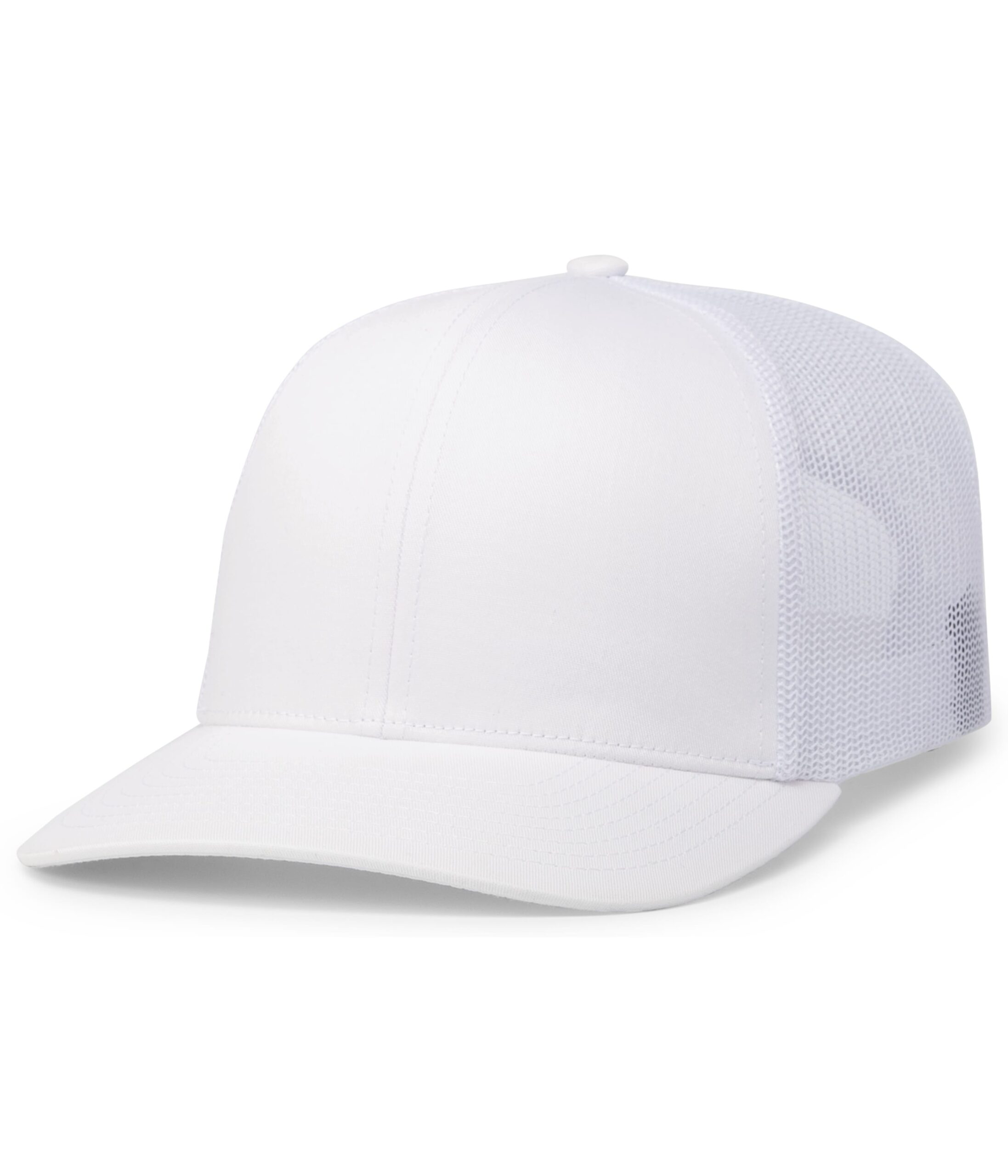 Trucker Snapback Cap — WHITE (front) Trucker Snapback Cap
