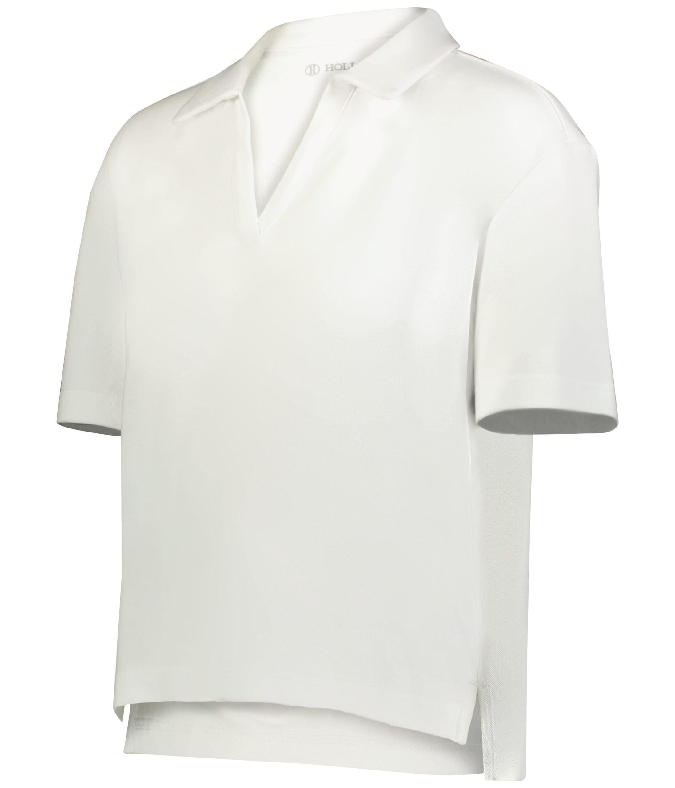 LADIES CORE COTTON WAIST LENGTH POLO — WHITE (front) LADIES CORE COTTON WAIST LENGTH POLO
