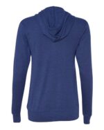 Unisex Triblend Lightweight Full-Zip Hooded Long Sleeve Tee - Image 3