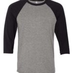 Unisex Three Quarter Sleeve Baseball Tee