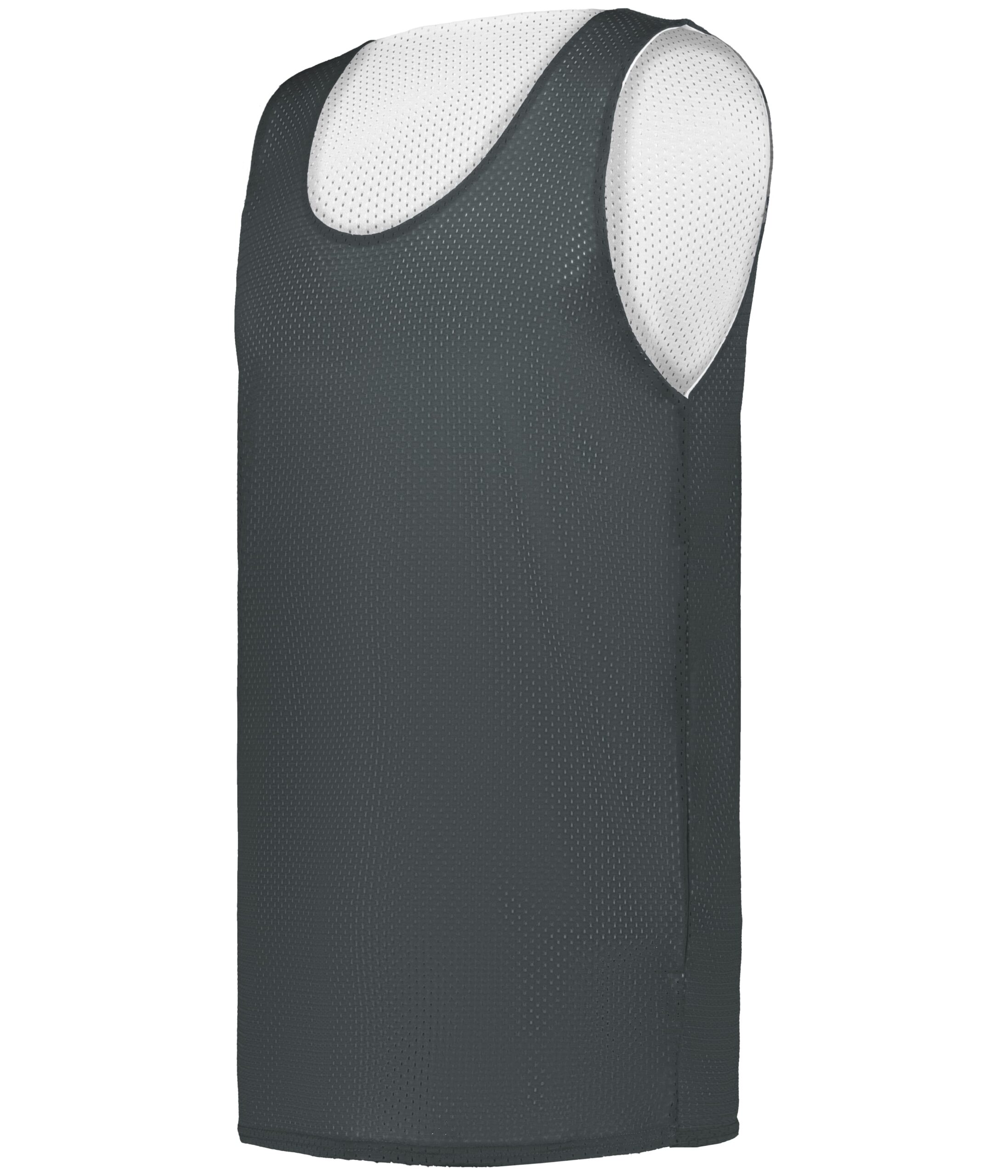 MESH REVERSIBLE BASKETBALL JERSEY — GRAPHITE/WHITE (BA) (front) MESH REVERSIBLE BASKETBALL JERSEY