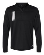 Men's 3-Stripes Double-Knit Quarter-Zip Pullover