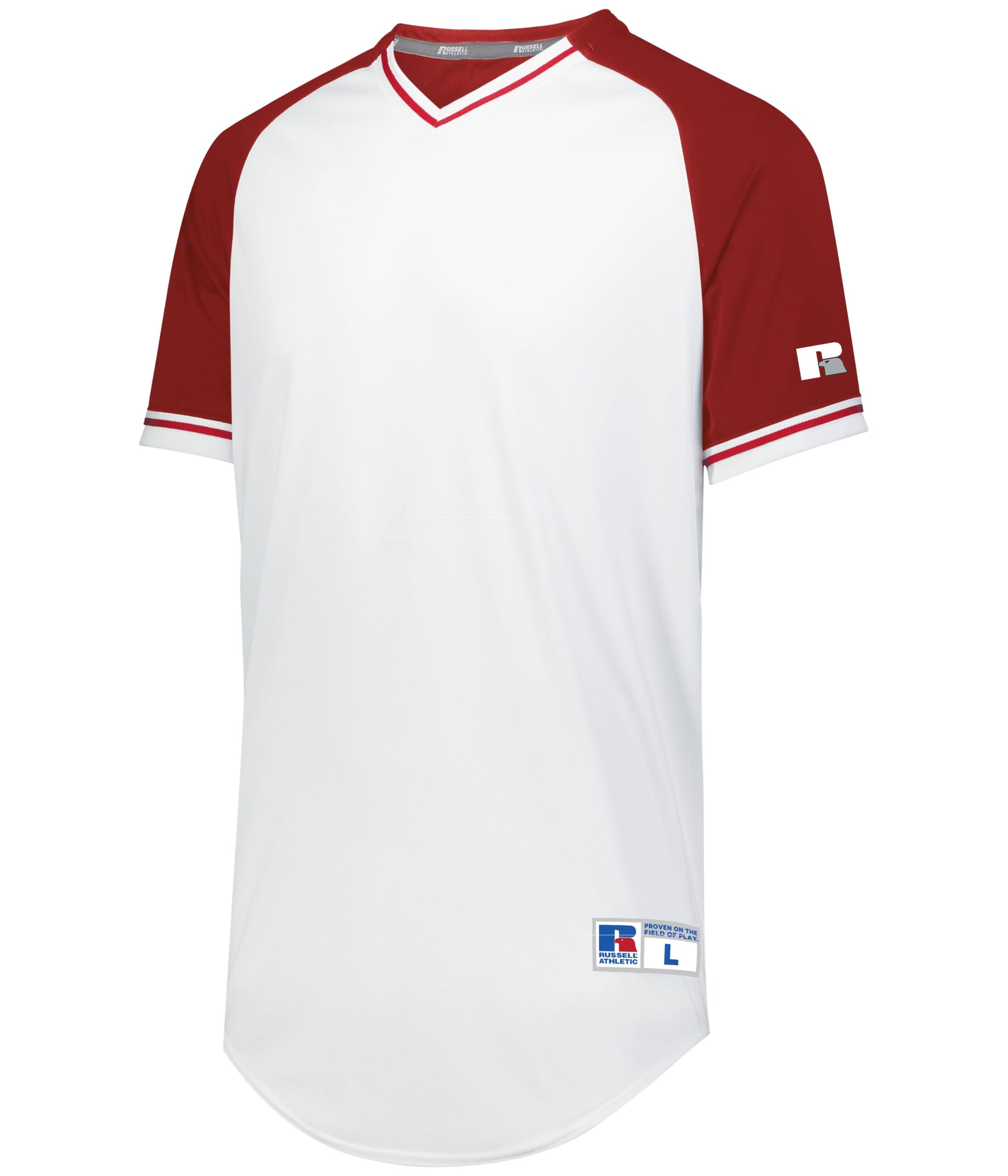 Classic V-Neck Jersey — WHITE/TRUE RED/WHITE (front) Classic V Neck Jersey