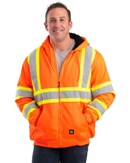 Safety Striped Therman Lined Sweatshirt shown in Orange