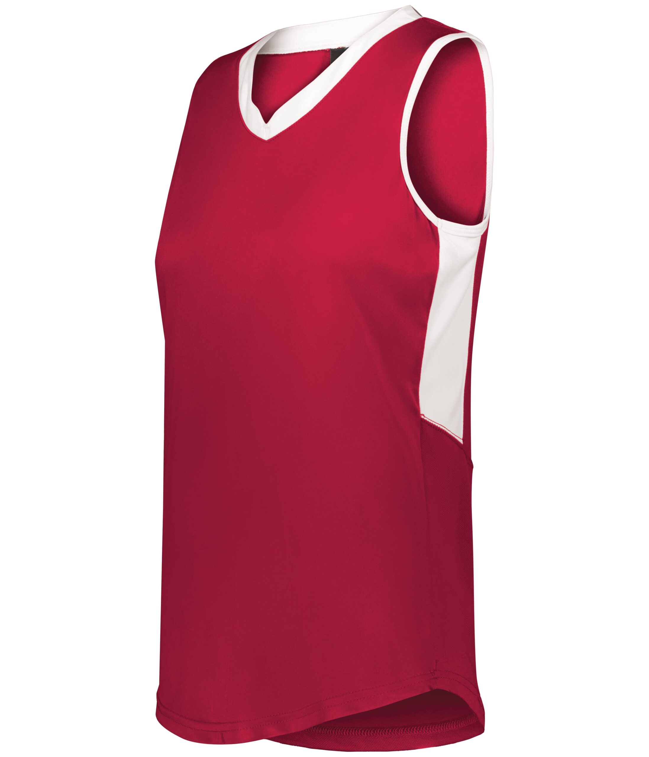 GIRLS SLIDE SOFTBALL JERSEY — RED/WHITE (BA) (front) GIRLS SLIDE SOFTBALL JERSEY - Image 1