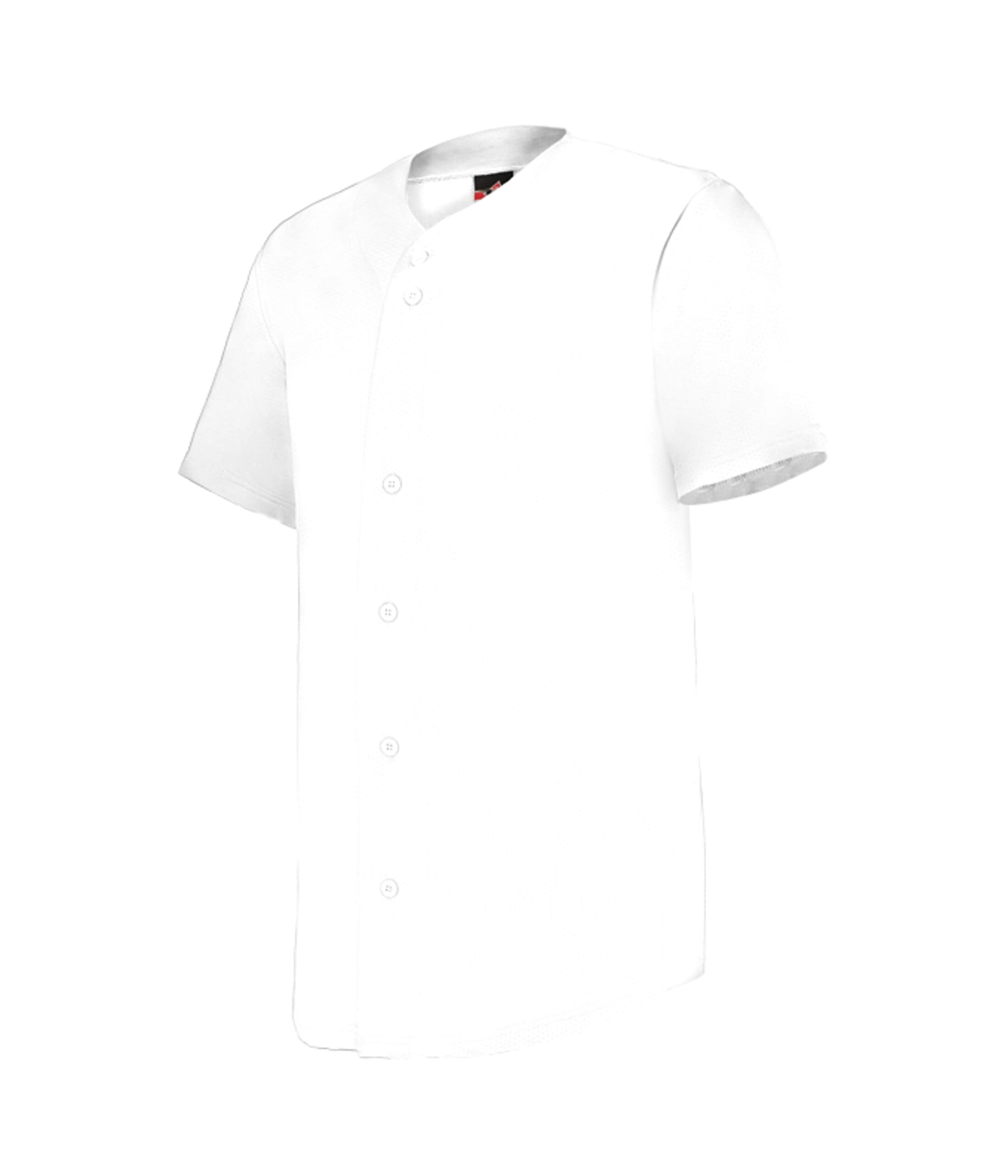 YOUTH FULL-BUTTON LIGHTWEIGHT BASEBALL JERSEY — WHITE (front) YOUTH FULL-BUTTON LIGHTWEIGHT BASEBALL JERSEY - Image 1