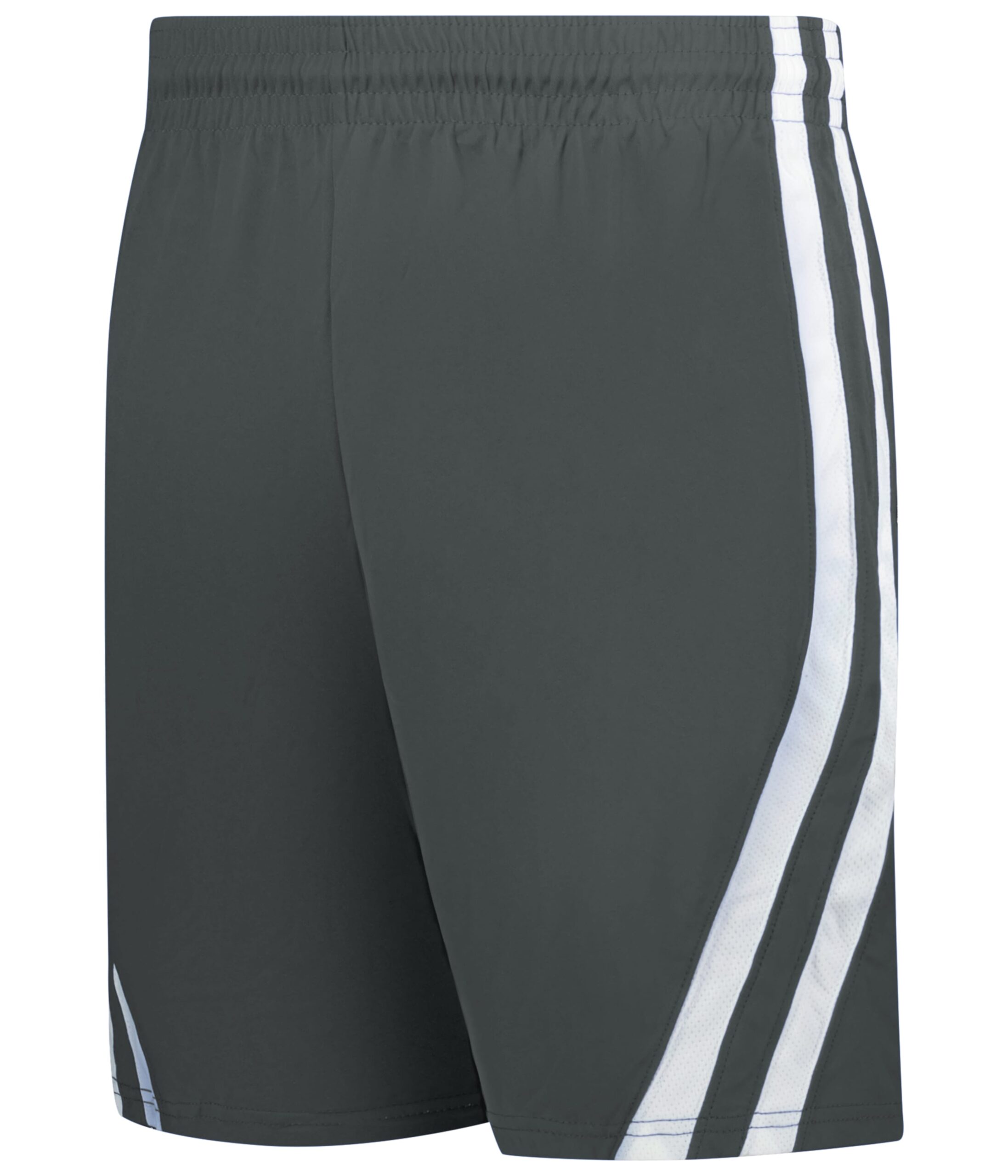 SINGLE-PLY BASKETBALL SHORTS — GRAPHITE/WHITE (BA) (front) SINGLE-PLY BASKETBALL SHORTS - Image 1
