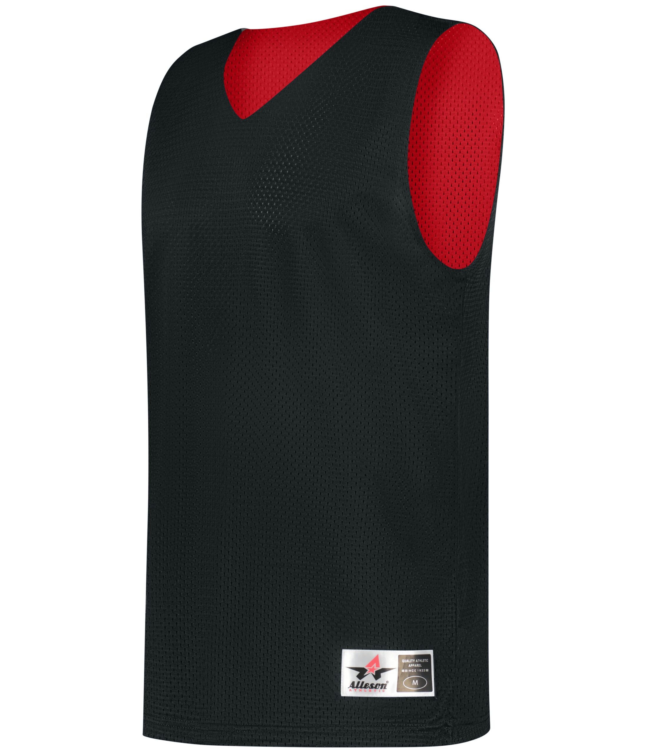 MESH REVERSIBLE PRACTICE BASKETBALL JERSEY — BLACK/RED (BA) (front) YOUTH MESH REVERSIBLE PRACTICE BASKETBALL JERSEY - Image 1