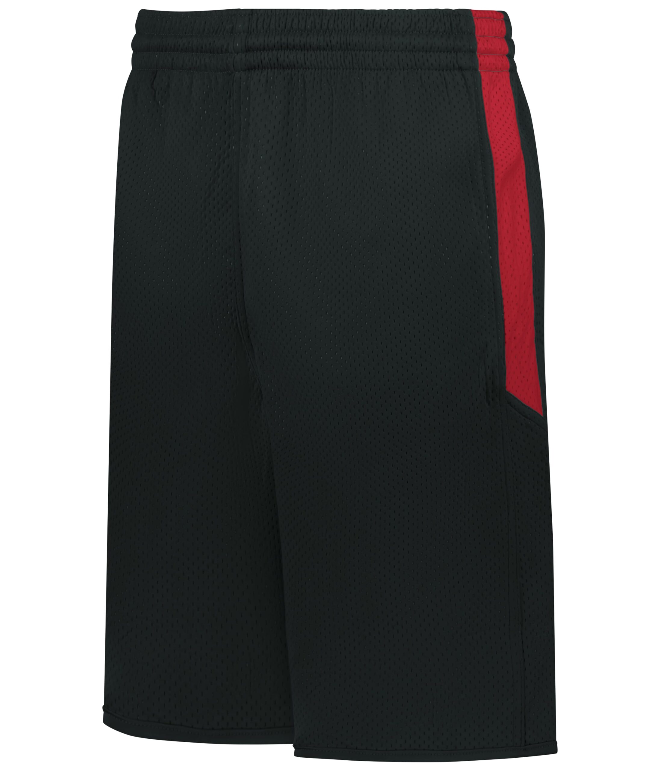 SINGLE-PLY REVERSIBLE BASKETBALL SHORTS — BLACK/RED (BA) (front) SINGLE-PLY REVERSIBLE BASKETBALL SHORTS - Image 1