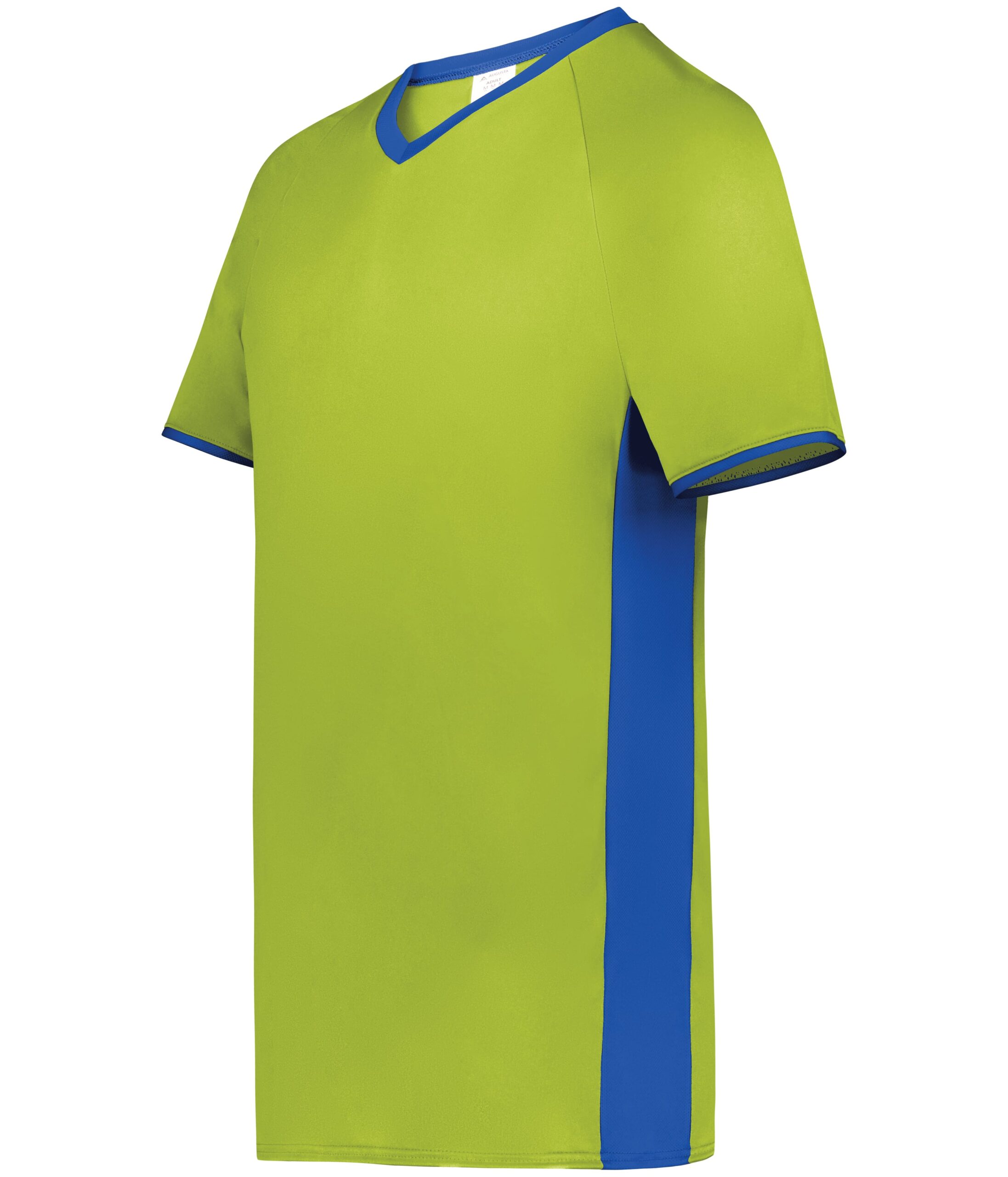 Cutter+ V-Neck Jersey — LIME/ROYAL (front) Youth Cutter+ V-Neck Jersey - Image 1