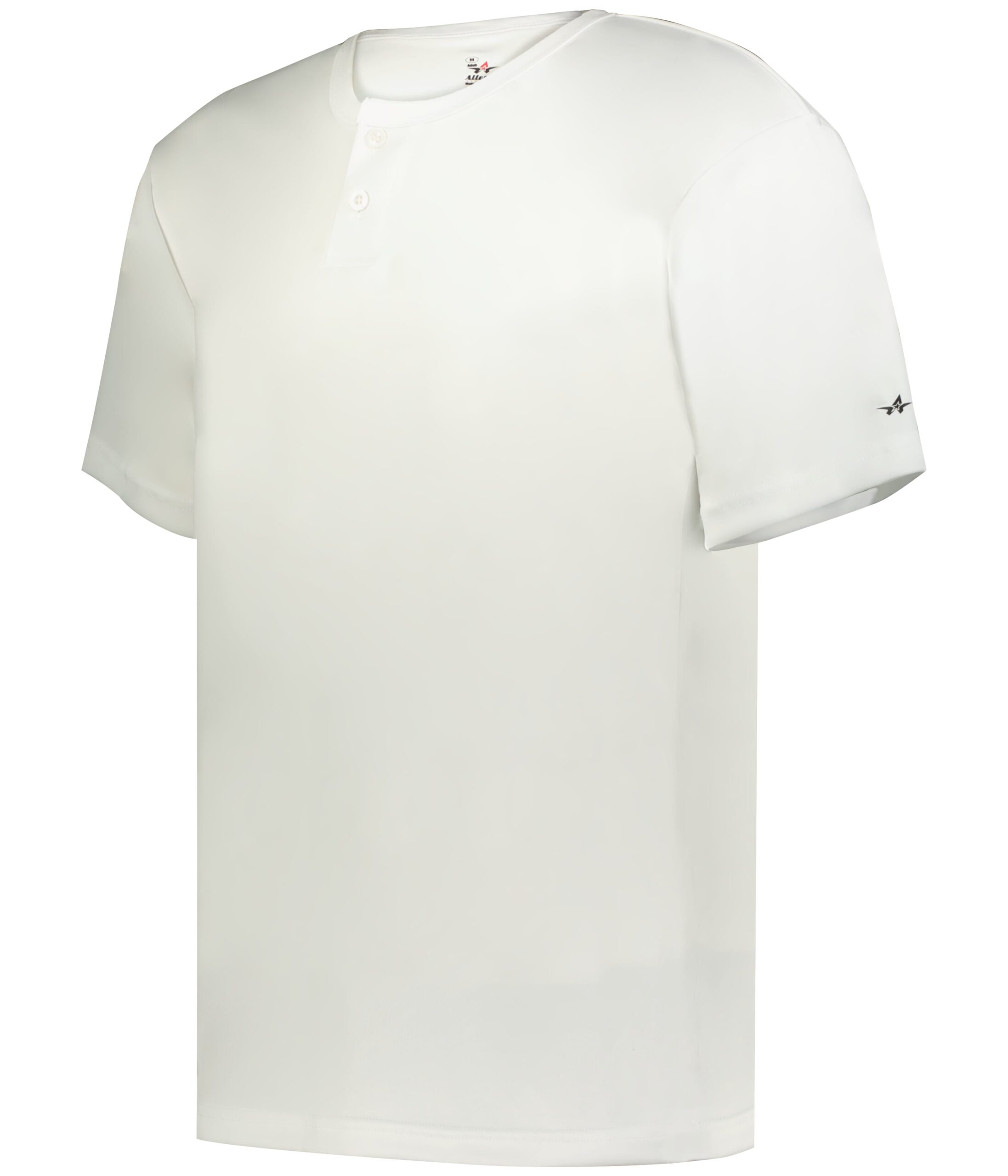 B-CORE TWO-BUTTON BASEBALL JERSEY — WHITE (front) B-CORE TWO-BUTTON BASEBALL JERSEY - Image 1