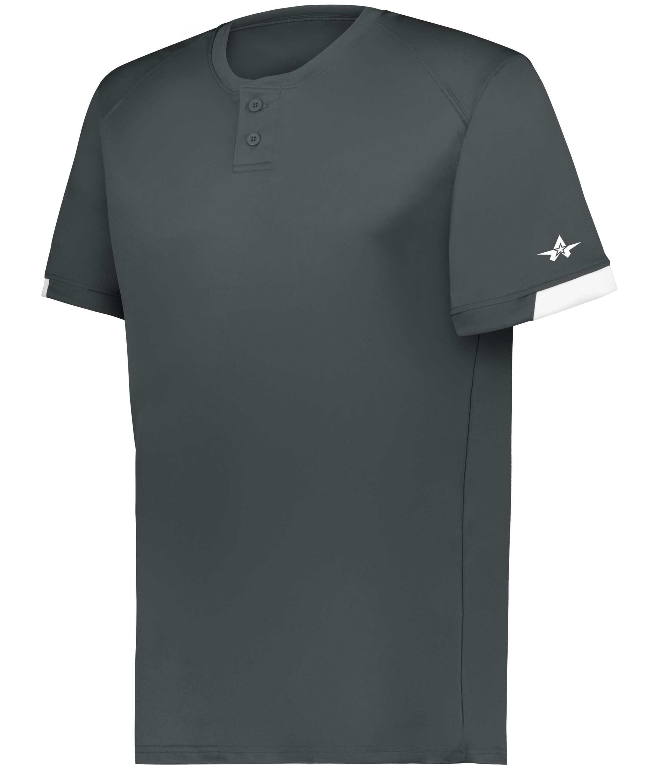 ON THE RISE TWO-BUTTON BASEBALL JERSEY — supplier product image ON THE RISE TWO-BUTTON BASEBALL JERSEY - Image 1