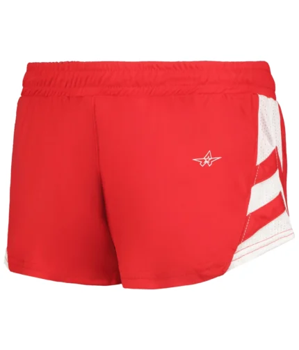 LADIES MEDAL TRACK SHORTS in Red/white (ba)