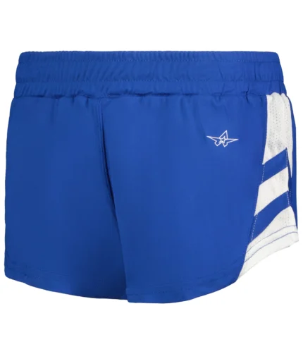 LADIES MEDAL TRACK SHORTS in Royal/white (ba)