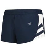 LADIES MEDAL TRACK SHORTS in Navy/white (ba)