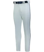 BASELINE TAPERED LEG PIPED BASEBALL PANT in Baseball Grey/navy