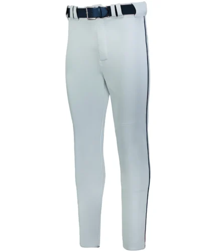 BASELINE TAPERED LEG PIPED BASEBALL PANT in Baseball Grey/navy