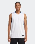 Step Back Basketball Jersey worn by a model