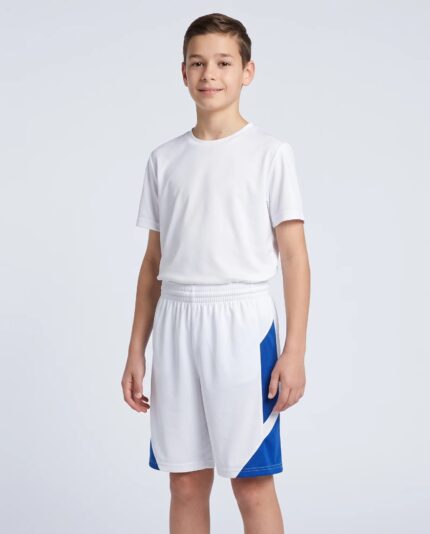 Youth Step Back Modern Fit Basketball Shorts worn by a model