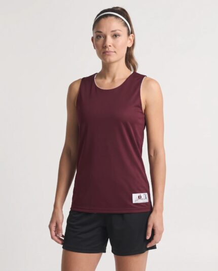 Ladies B Core Reversible Basketball Jersey worn by a model