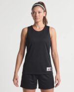Ladies Microfiber Reversible Basketball Jersey worn by a model