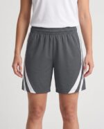Ladies Single Ply Basketball Shorts 2 worn by a model