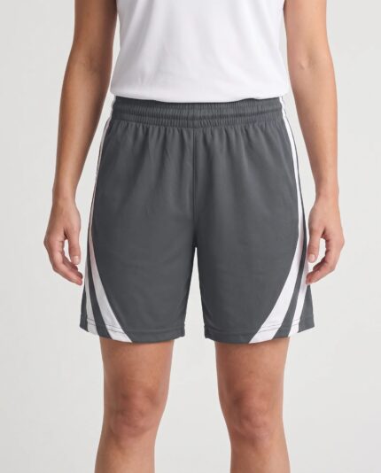 Ladies Single Ply Basketball Shorts 2 worn by a model