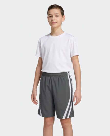 Youth Single Ply Basketball Shorts 3 worn by a model