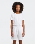 Youth Mesh Tech Basketball Shorts worn by a model