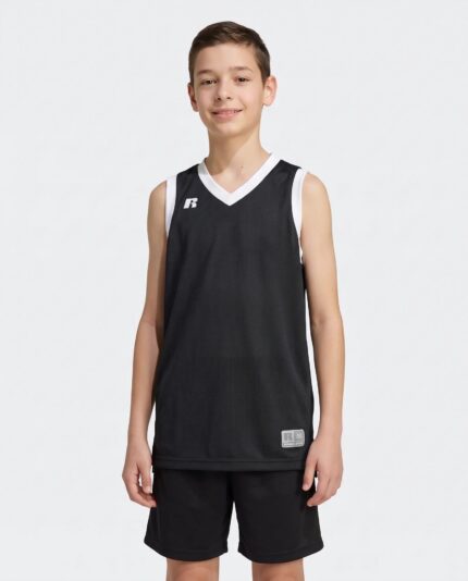 Youth Elite Basketball Jersey Powered By Coolcore worn by a model