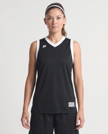 Ladies Elite Basketball Jersey Powered By Coolcore worn by a model