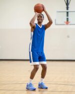 Match Up Basketball Jersey worn by a model
