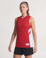Ladies B Pivot Reversible Basketball Jersey worn by a model