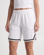 Ladies Retro Basketball Shorts worn by a model